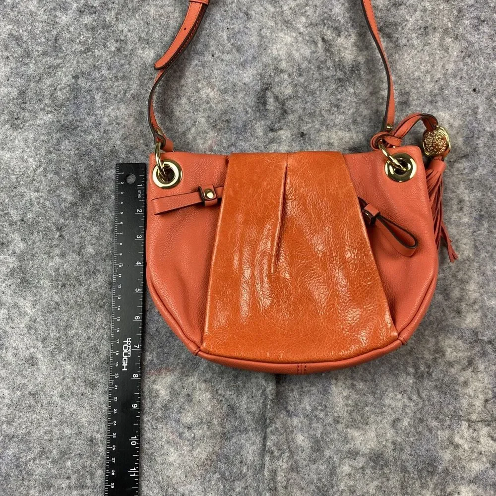 Vince Camuto Crossbody Handbag Burnt Orange Suede Tassel Genuine‎ Leather
